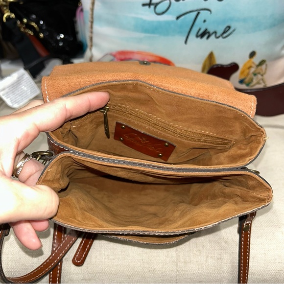 Patricia Nash Leather Spring Multicolor Balluri Tooled Crossbody Bag Florence - Picture 7 of 15